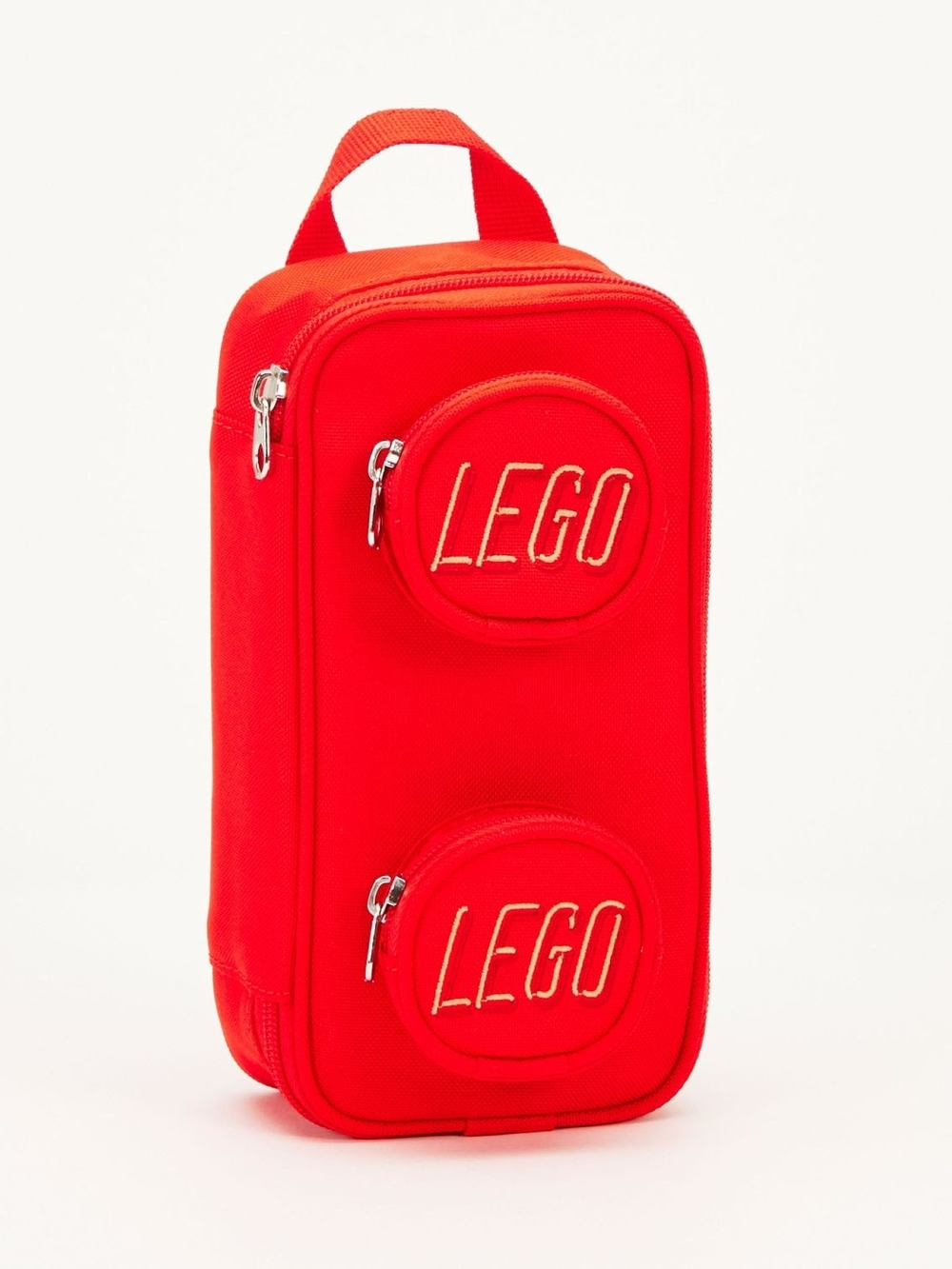 Lego Bright Red Vertical Pouch with Dual Round Front Zips